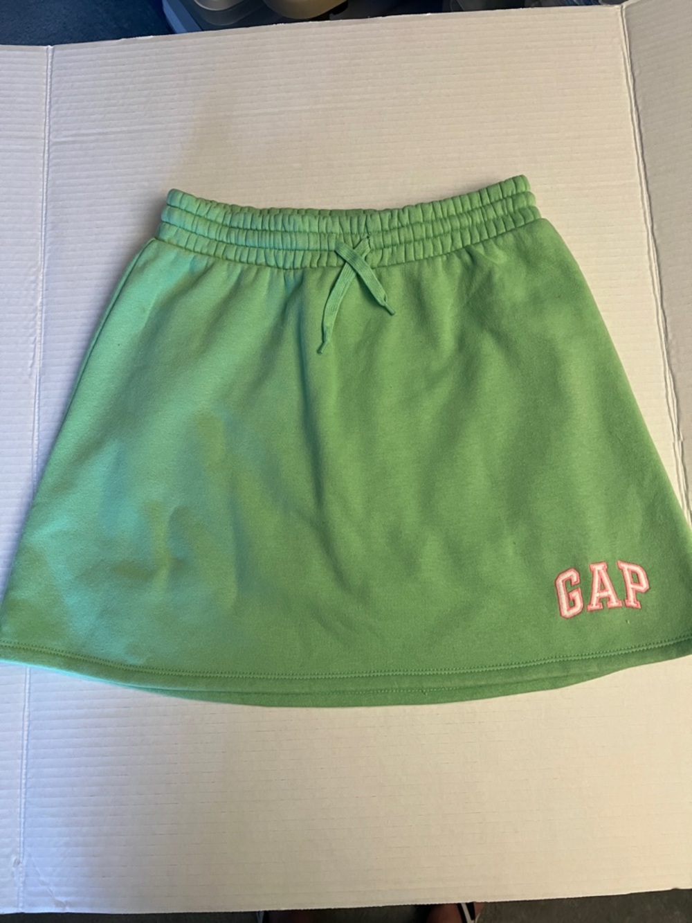 GAP Lime Green Drawstring A-Line Mini Skirt